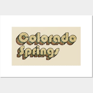 Colorado Springs // Vintage Rainbow Typography Style // 70s Posters and Art